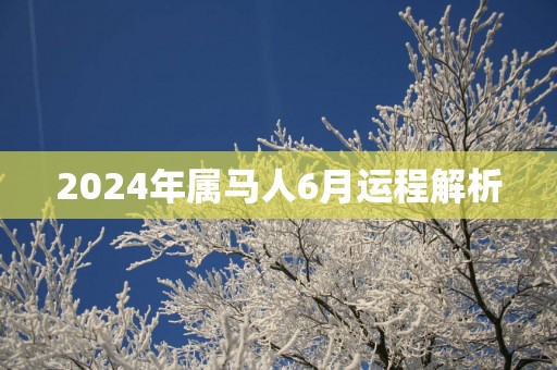 2025年属马人6月运程解析