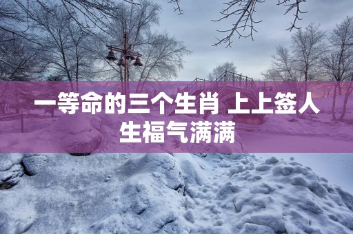 一等命的三个生肖 上上签人生福气满满