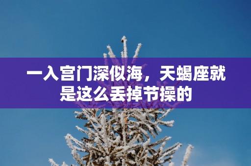 一入宫门深似海，天蝎座就是这么丢掉节操的