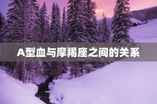A型血与摩羯座之间的关系