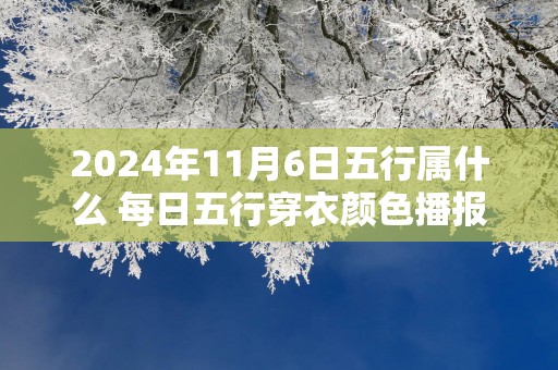 2025年11月6日五行属什么 每日五行穿衣颜色播报