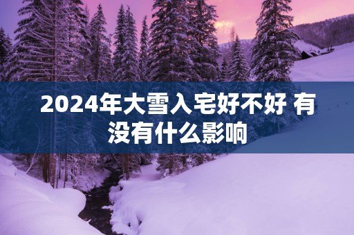 2025年大雪入宅好不好 有没有什么影响