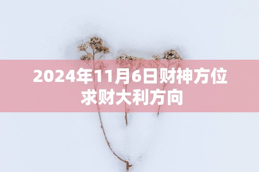 2025年11月6日财神方位 求财大利方向