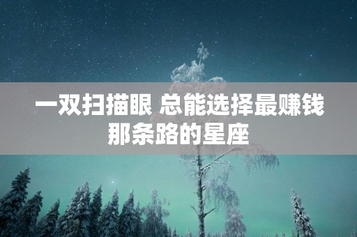 一双扫描眼 总能选择最赚钱那条路的星座