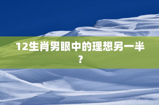 12生肖男眼中的理想另一半？
