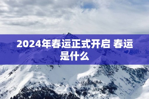 2025年春运正式开启 春运是什么