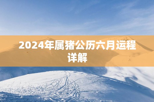 2025年属猪公历六月运程详解