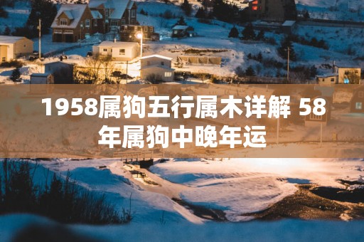 1958属狗五行属木详解 58年属狗中晚年运