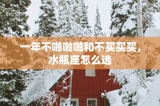 一年不啪啪啪和不买买买，水瓶座怎么选