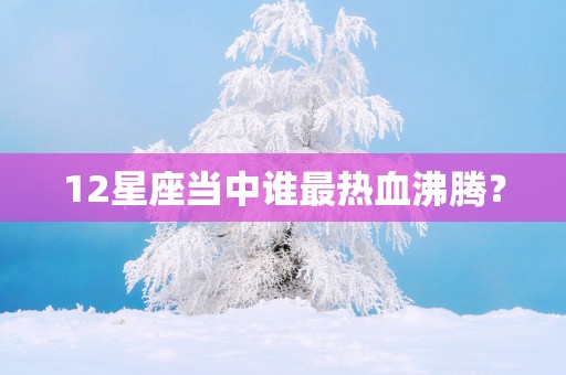 12星座当中谁最热血沸腾？