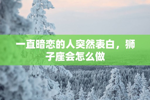 一直暗恋的人突然表白，狮子座会怎么做