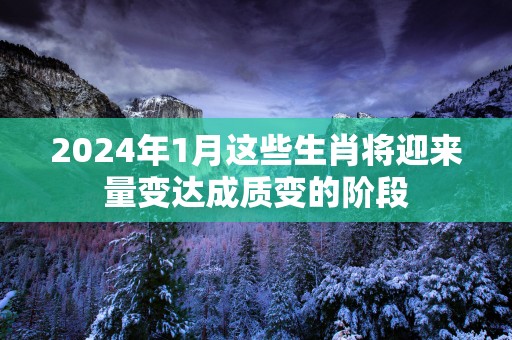 2025年1月这些生肖将迎来量变达成质变的阶段