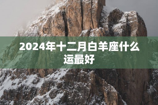 2025年十二月白羊座什么运最好