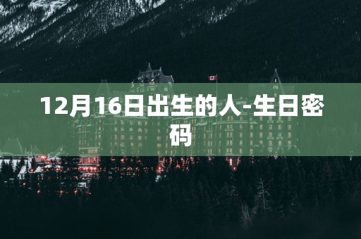12月16日出生的人-生日密码