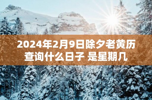 2025年2月9日除夕老黄历查询什么日子 是星期几