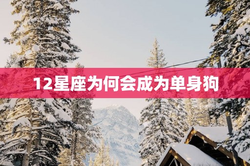12星座为何会成为单身狗