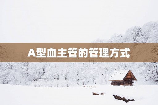 A型血主管的管理方式