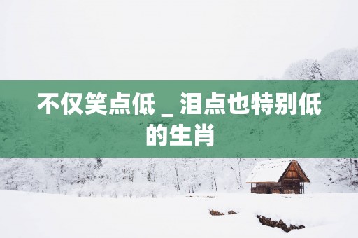 不仅笑点低＿泪点也特别低的生肖