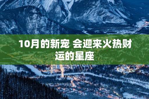 10月的新宠 会迎来火热财运的星座