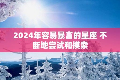 2025年容易暴富的星座 不断地尝试和摸索