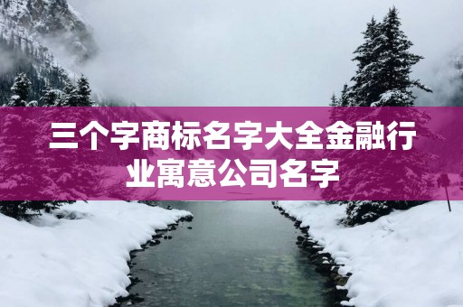 三个字商标名字大全金融行业寓意公司名字