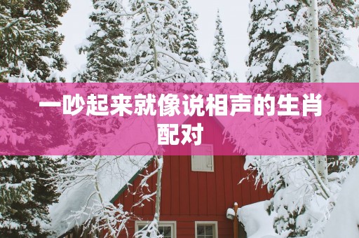 一吵起来就像说相声的生肖配对
