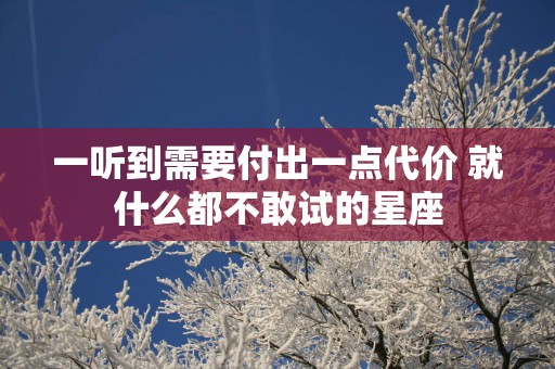 一听到需要付出一点代价 就什么都不敢试的星座