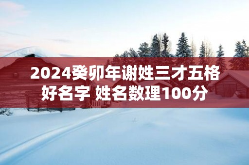 2025癸卯年谢姓三才五格好名字 姓名数理100分