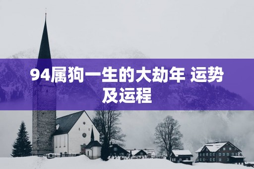 94属狗一生的大劫年 运势及运程