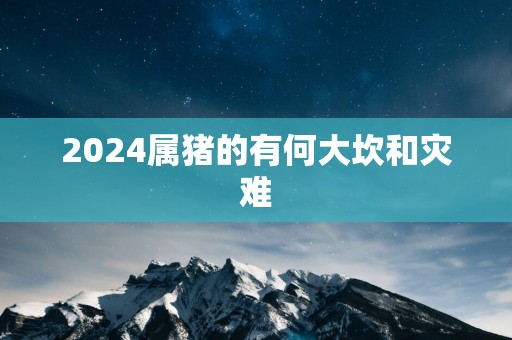2025属猪的有何大坎和灾难