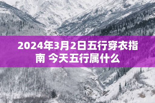 2025年3月2日五行穿衣指南 今天五行属什么
