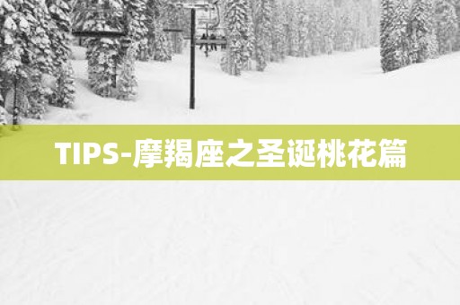 TIPS-摩羯座之圣诞桃花篇