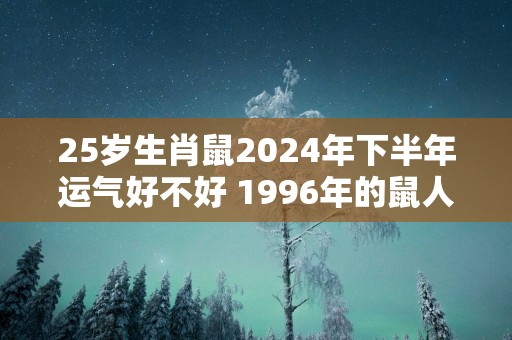 25岁生肖鼠2025年下半年运气好不好 1996年的鼠人