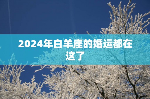 2025年白羊座的婚运都在这了