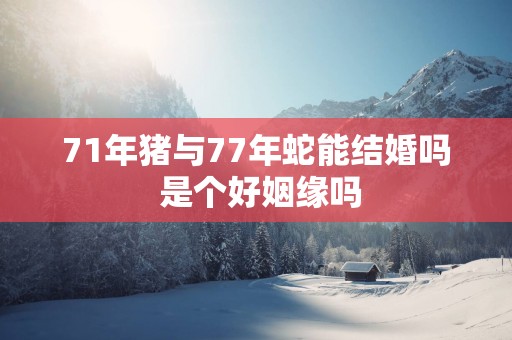 71年猪与77年蛇能结婚吗 是个好姻缘吗