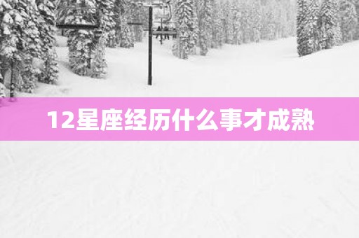 12星座经历什么事才成熟