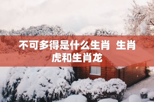 不可多得是什么生肖  生肖虎和生肖龙