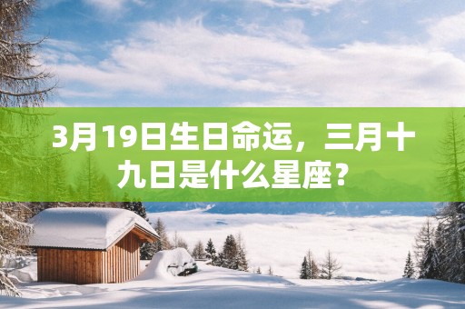 3月19日生日命运，三月十九日是什么星座？