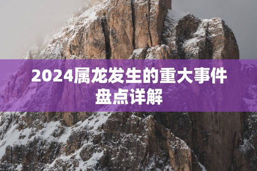 2025属龙发生的重大事件盘点详解