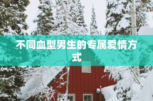 不同血型男生的专属爱情方式