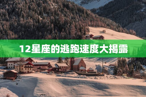 12星座的逃跑速度大揭露