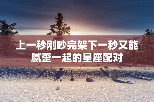 上一秒刚吵完架下一秒又能腻歪一起的星座配对