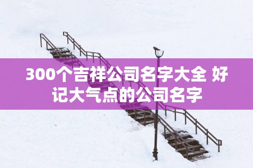300个吉祥公司名字大全 好记大气点的公司名字