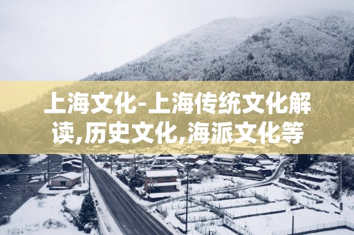 上海文化-上海传统文化解读,历史文化,海派文化等