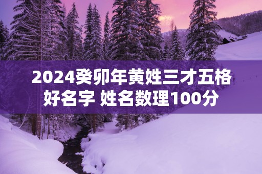2025癸卯年黄姓三才五格好名字 姓名数理100分