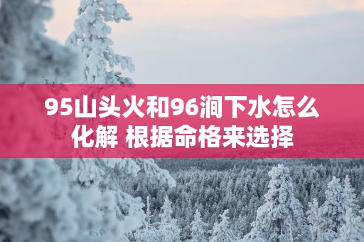 95山头火和96涧下水怎么化解 根据命格来选择