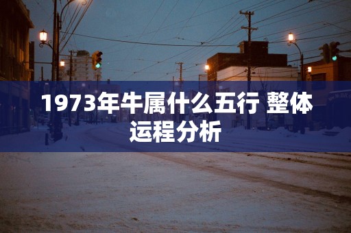 1973年牛属什么五行 整体运程分析