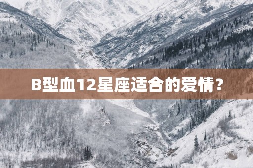 B型血12星座适合的爱情？
