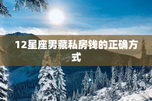 12星座男藏私房钱的正确方式