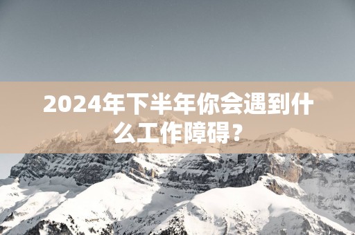 2025年下半年你会遇到什么工作障碍？